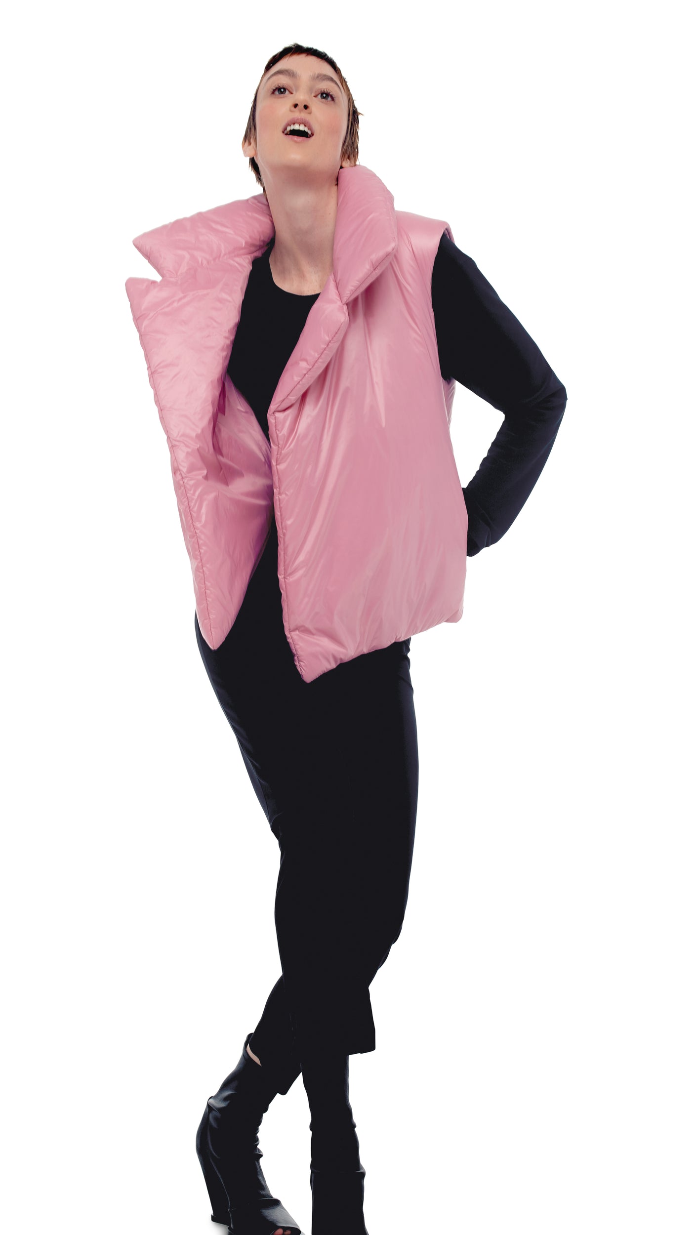 SLEEPING BAG VEST Dusty Pink | Norma Kamali Women