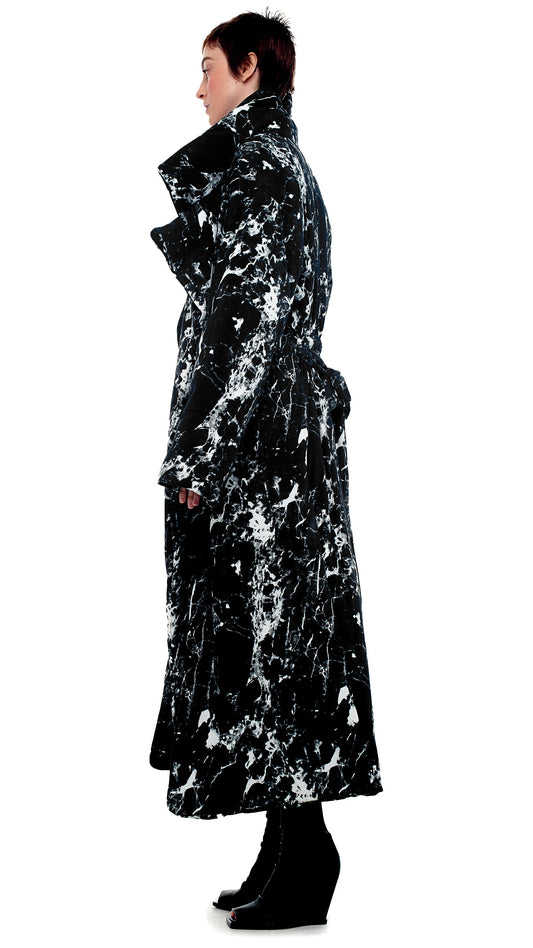 CLASSIC SLEEPING BAG COAT Black Marble | Norma Kamali Women