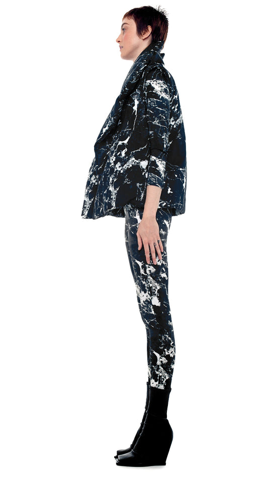 SLEEPING BAG VEST Black Marble | Norma Kamali Women