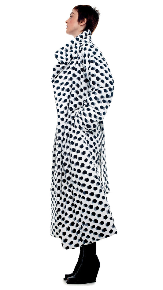 CLASSIC SLEEPING BAG COAT Paint Dots | Norma Kamali Women