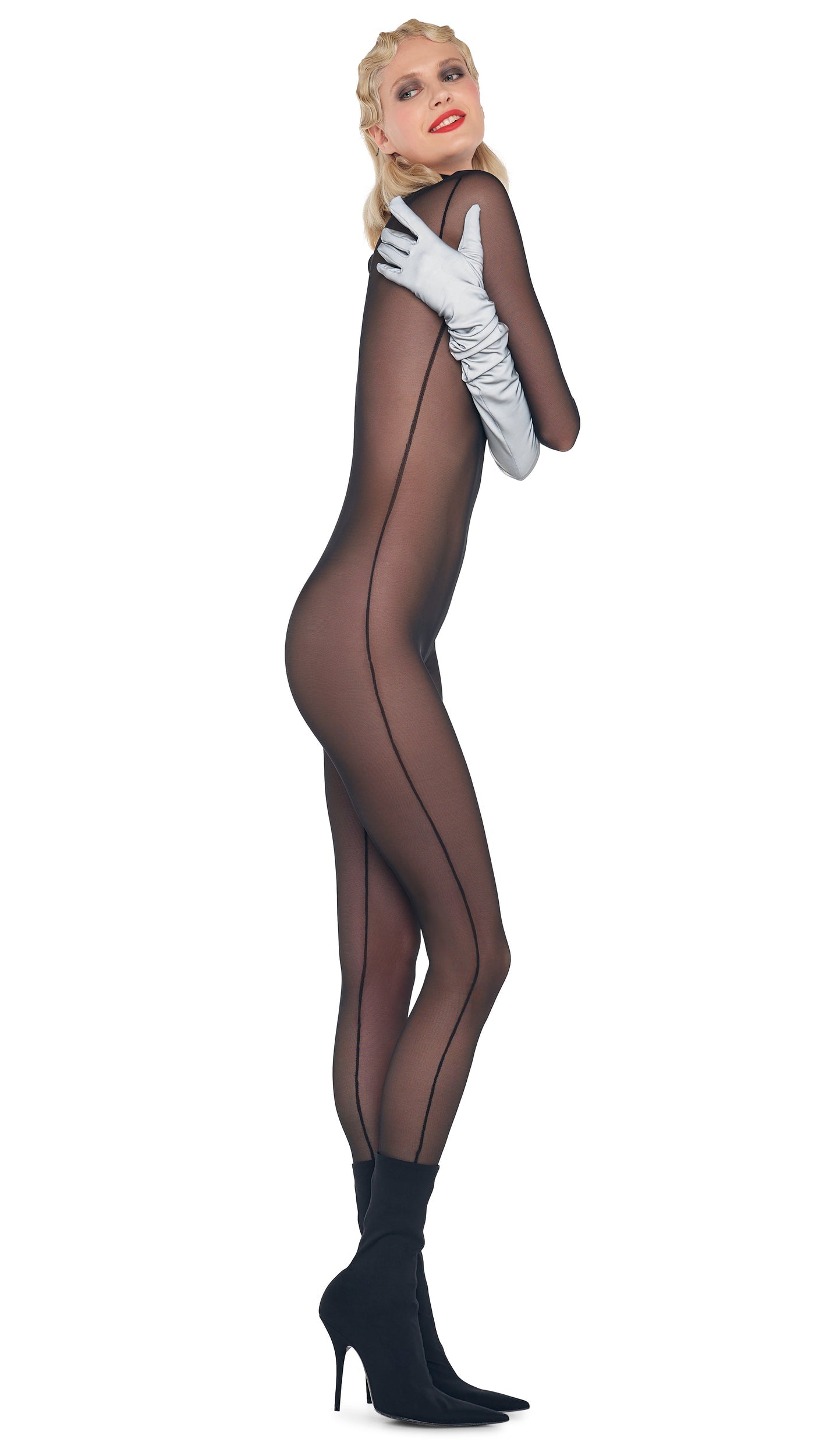 LONG SLEEVE TURTLE CATSUIT Black | Norma Kamali Women