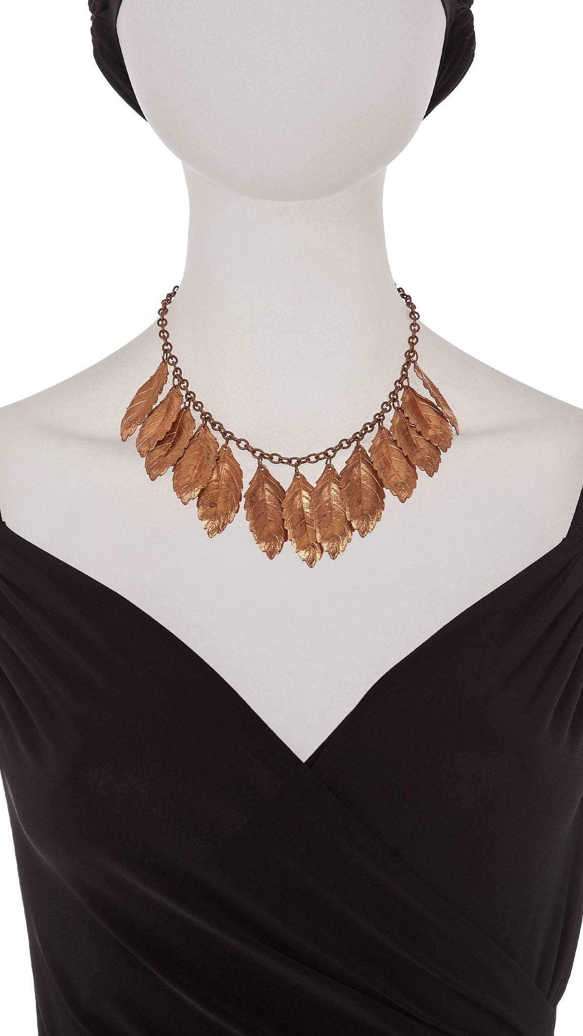 BRASS LEAF TIERED NECKLACE Gold | Norma Kamali Women