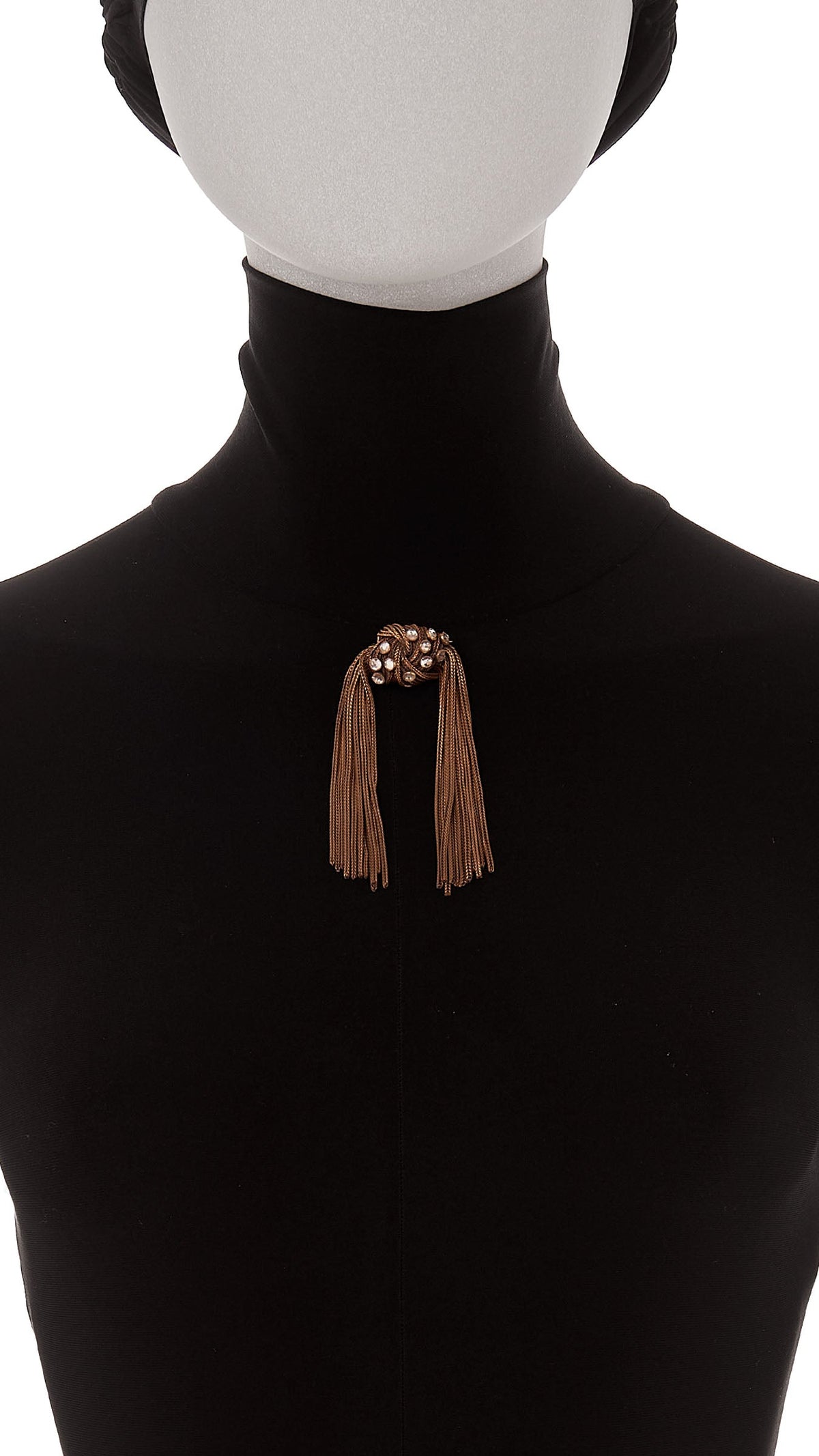 KNOT BROOCH WITH STONES Brass | Norma Kamali Women