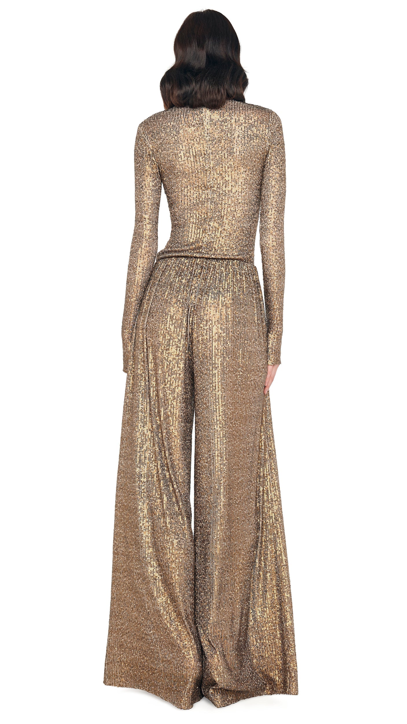 SLIM FIT LONG SLEEVE TURTLE TOP Bronze | Norma Kamali Women