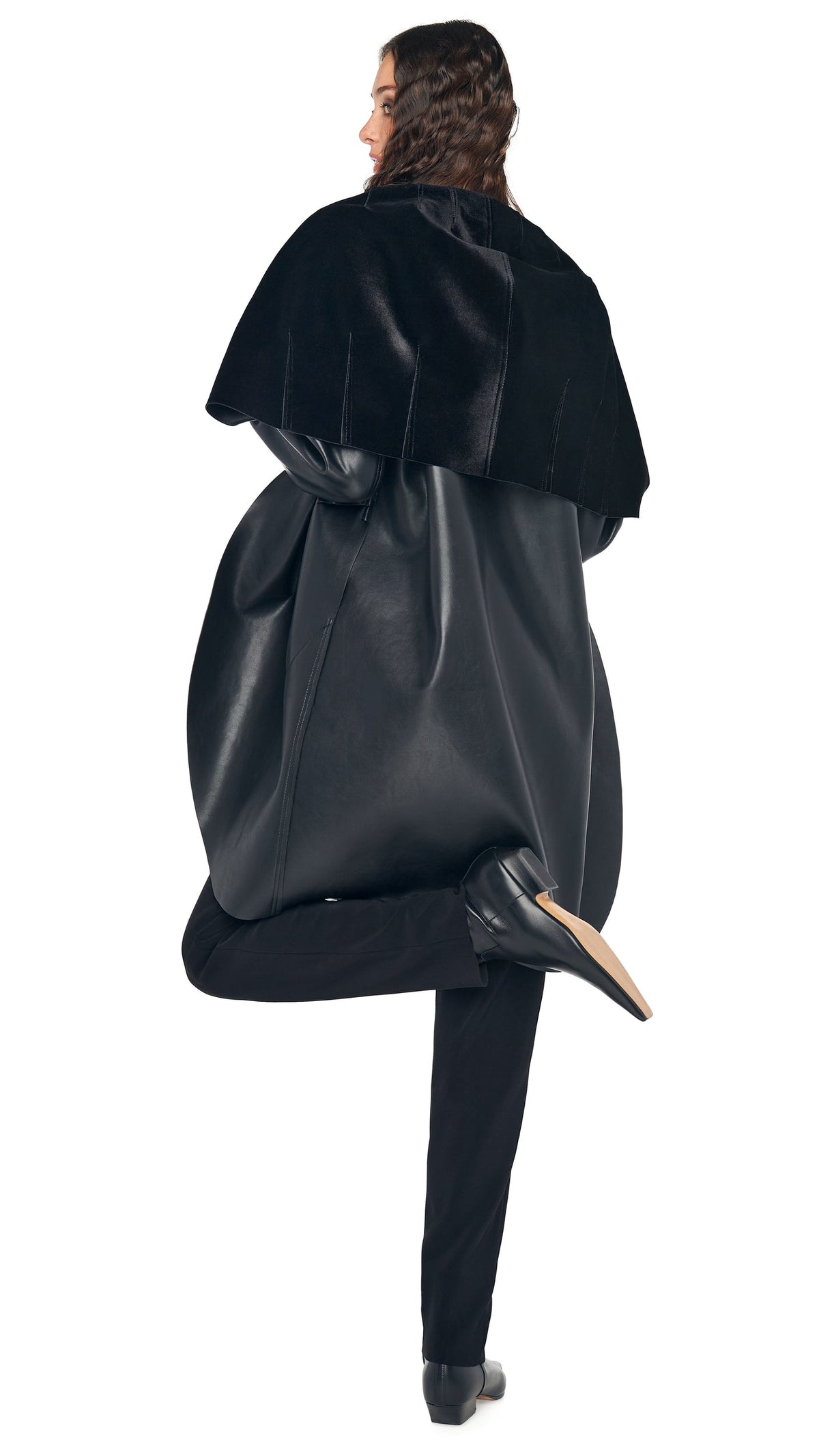 SHAWL COLLAR COAT REVERSIBLE Black | Norma Kamali Women