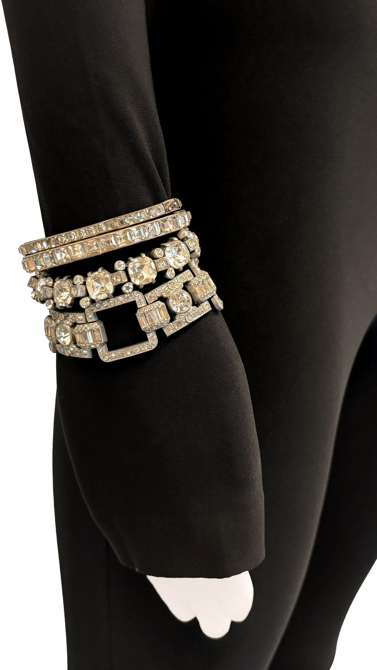 SET OF 4 ORIGINAL EISENBERG SIGNED ART DECO RHINESTONE BRACELETS | Norma Kamali Women