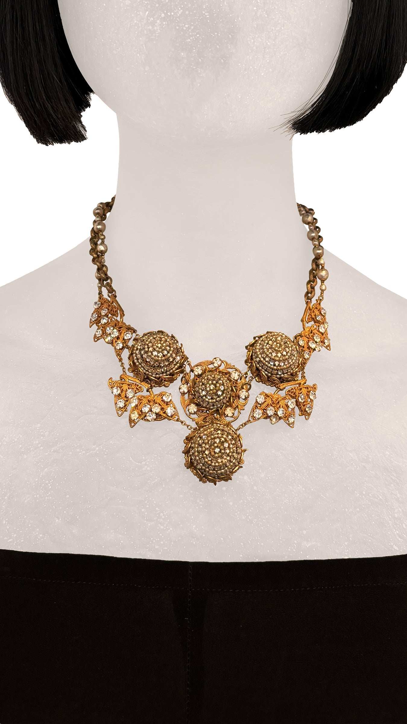 MIRIAM HASKELL STONE/BRASS NECKLACE | Norma Kamali Women