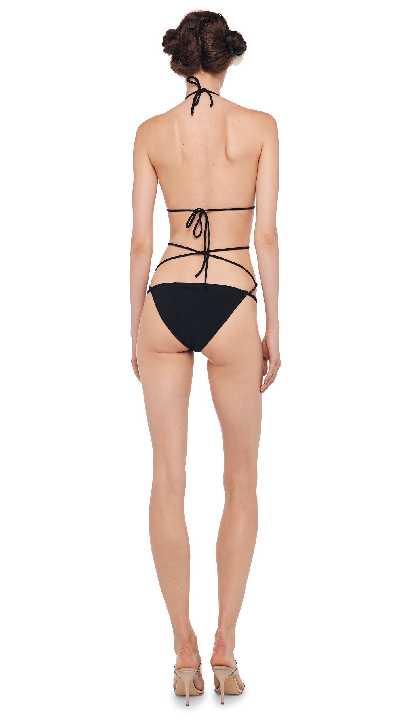CRISS CROSS BIKINI BRA / BOTTOM Black | Norma Kamali Women