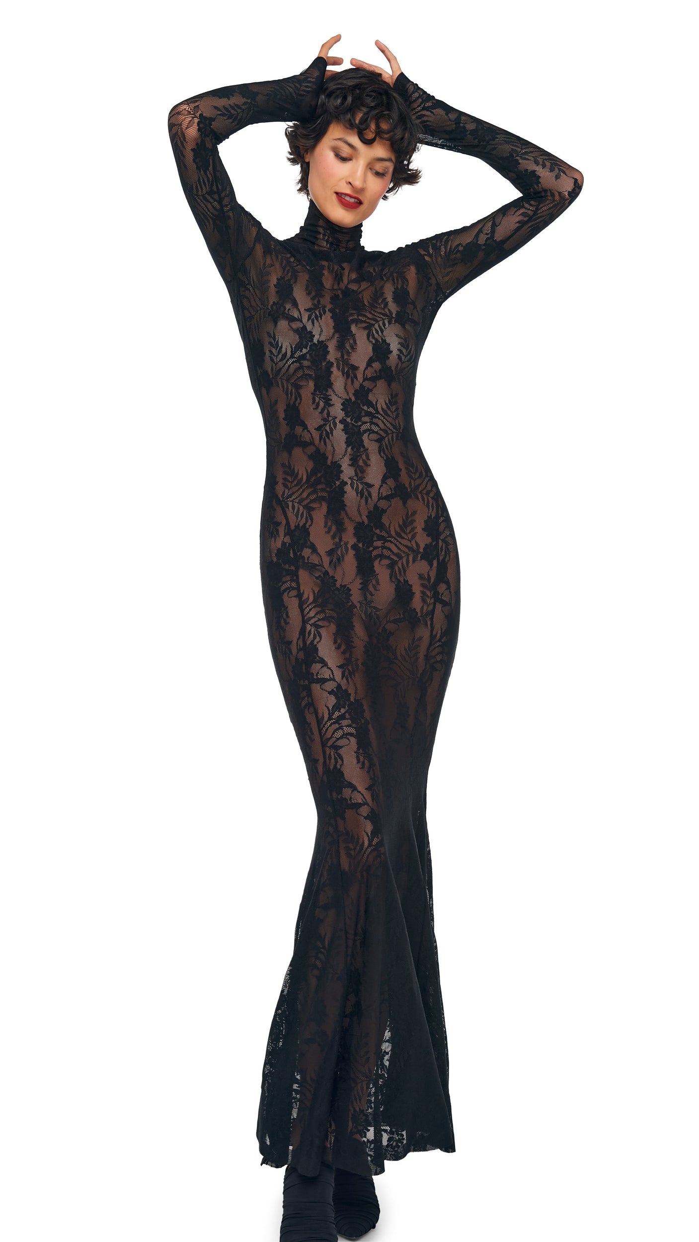 TURTLE FISHTAIL GOWN Black | Norma Kamali Women