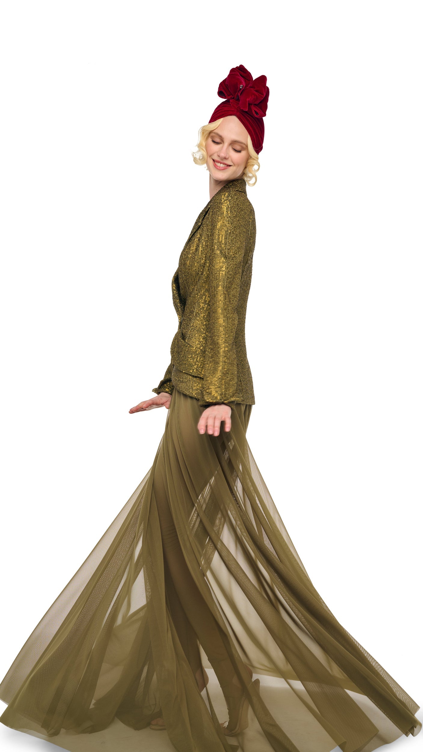 FLARED SKIRT TO FLOOR W/ LEGGING W/ FOOTIE Mushroom | Norma Kamali Women