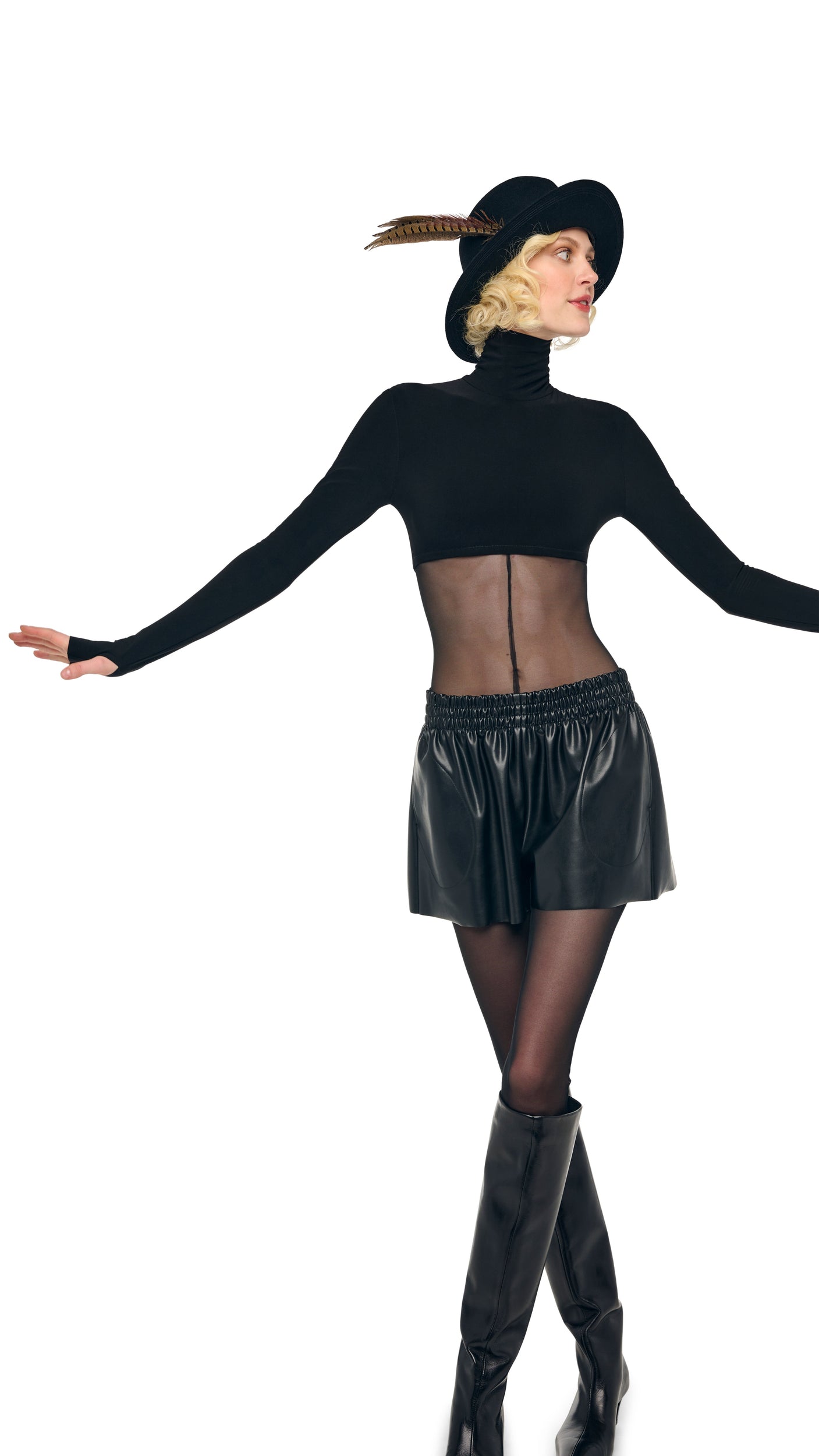 BOYFRIEND ELEPHANT SWEATSHORT Black | Norma Kamali Women