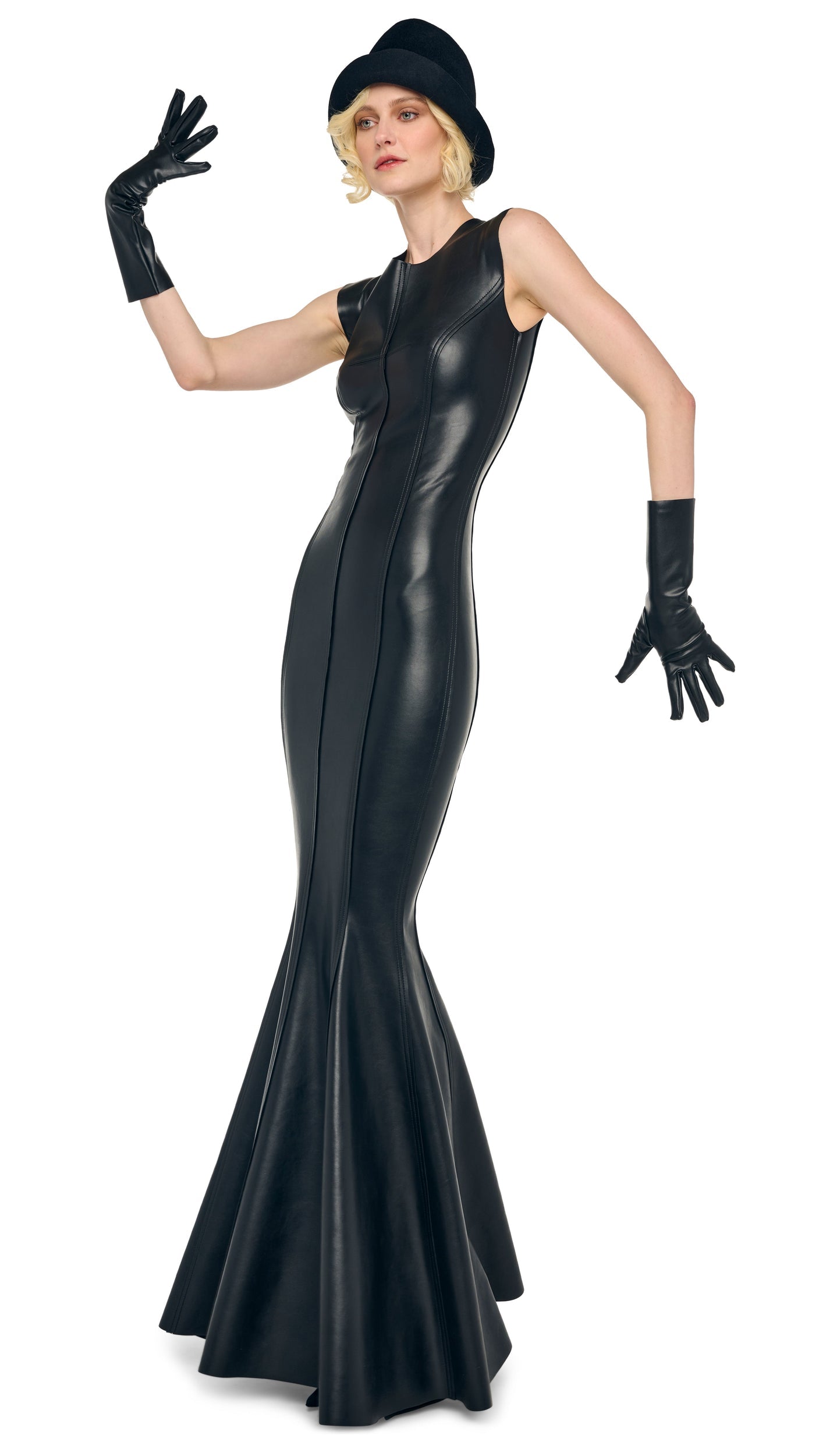 SLEEVELESS GRACE FISHTAIL GOWN Black | Norma Kamali Women