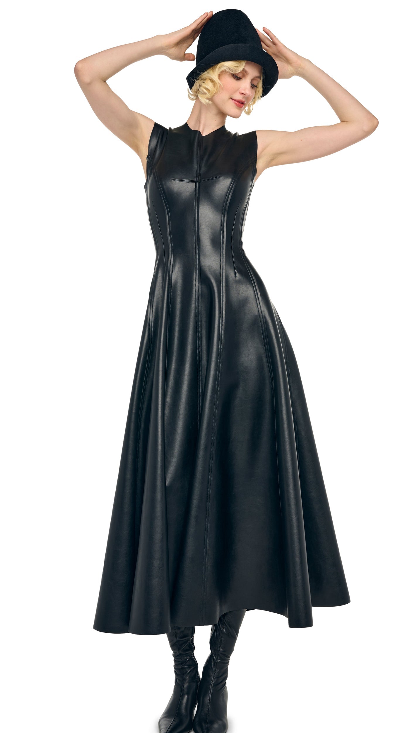 SLEEVELESS LONG GRACE DRESS Black | Norma Kamali Women