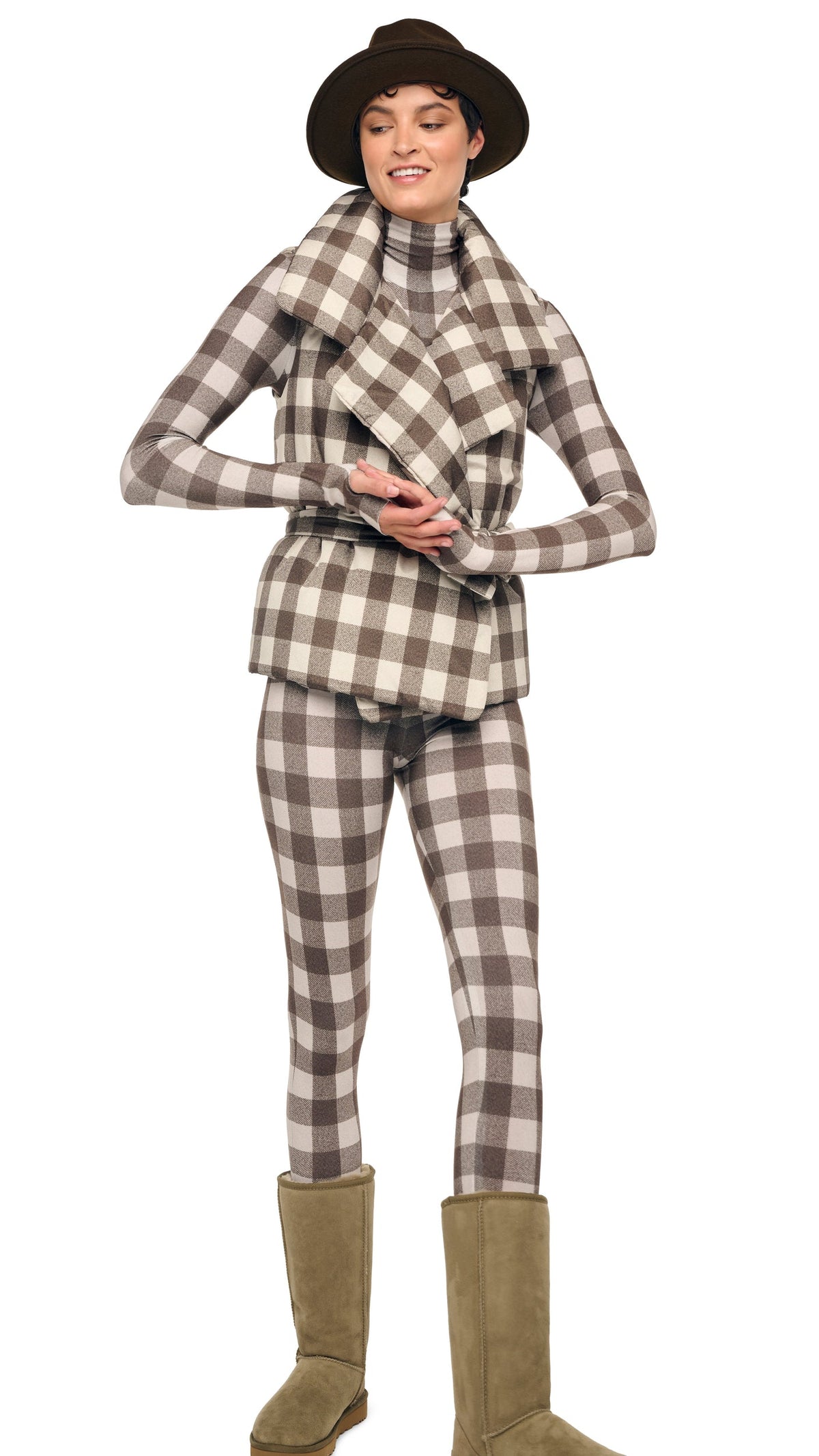 SLEEVELESS SLEEPING BAG VEST Bark Box Plaid | Norma Kamali Women