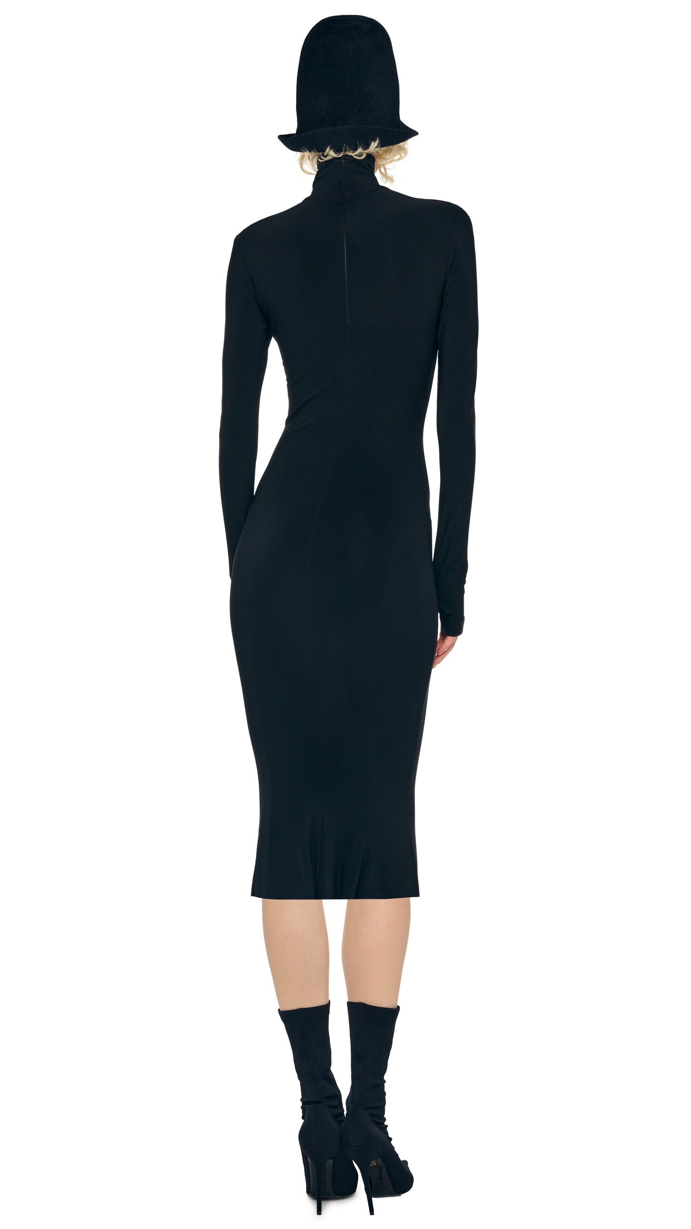 LONG SLEEVE TURTLENECK DRESS Black | Norma Kamali Women