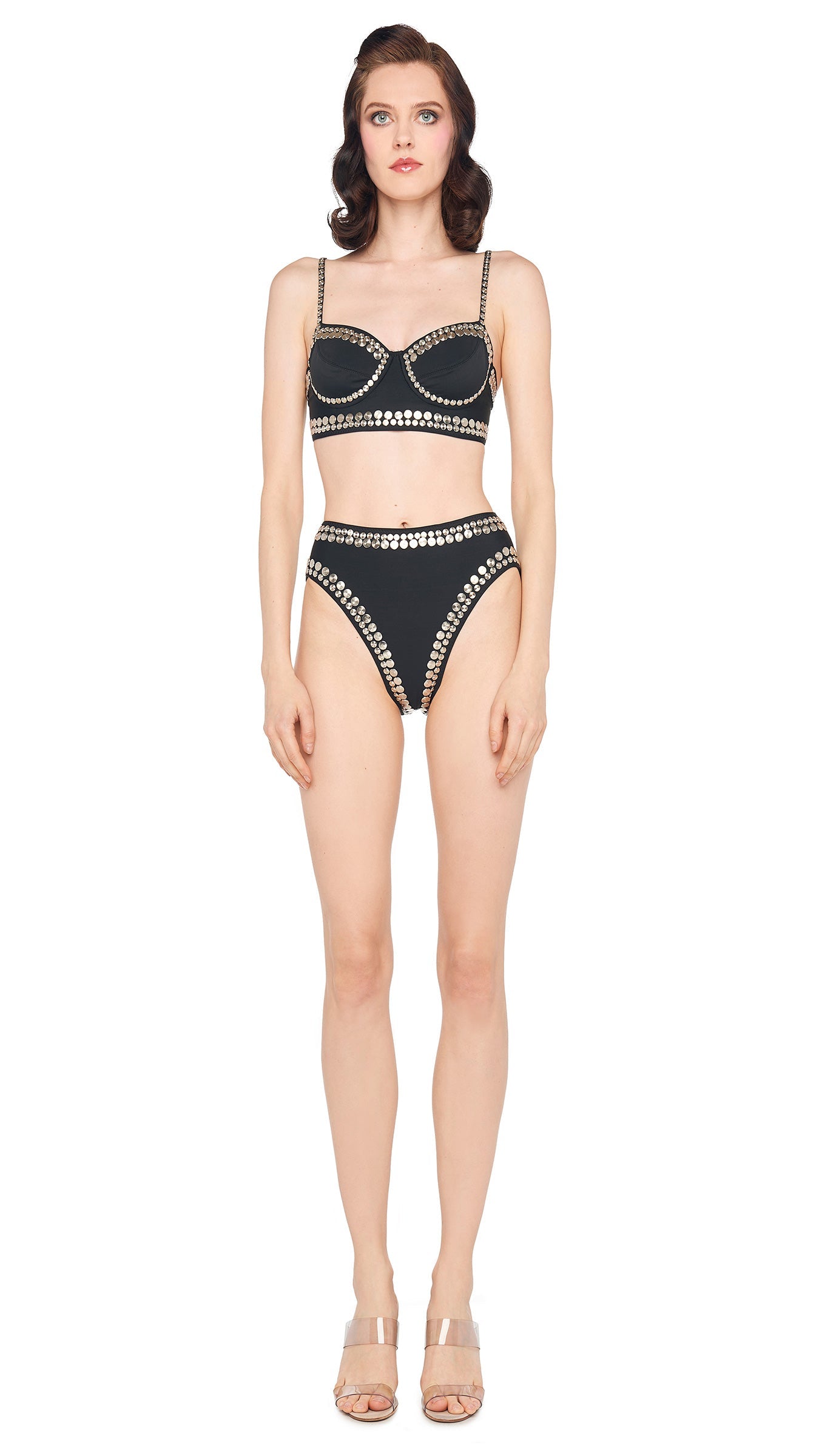 STUD UNDERWIRE BRA Black | Norma Kamali Women