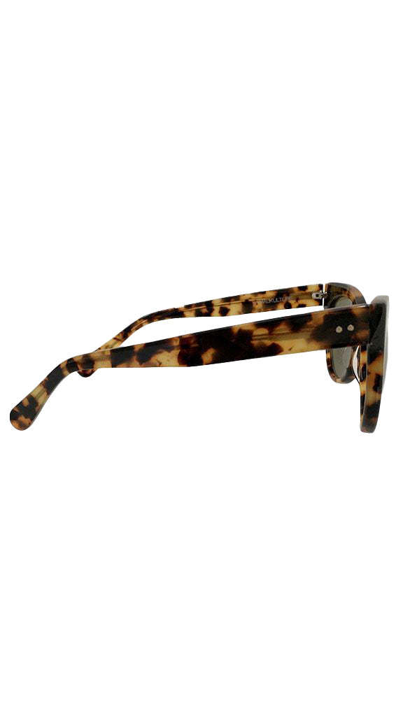 SQUARE CAT EYE SUNGLASSES Tokyo Tort/Green | Norma Kamali Women