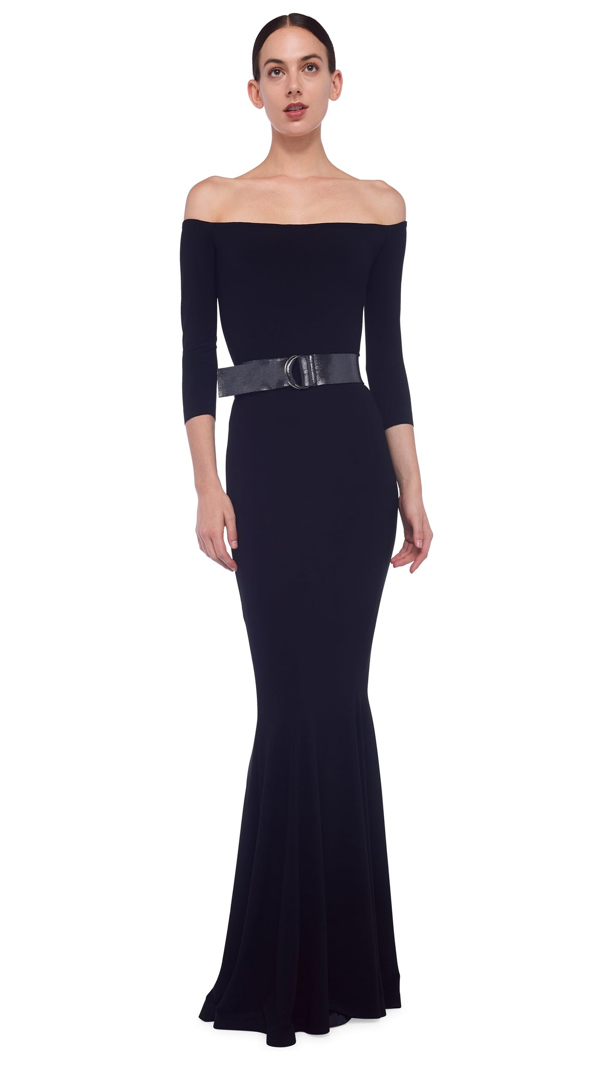 OFF SHOULDER FISHTAIL GOWN Black | Norma Kamali Women