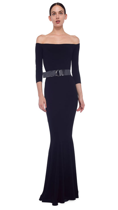 OFF SHOULDER FISHTAIL GOWN Black | Norma Kamali Women