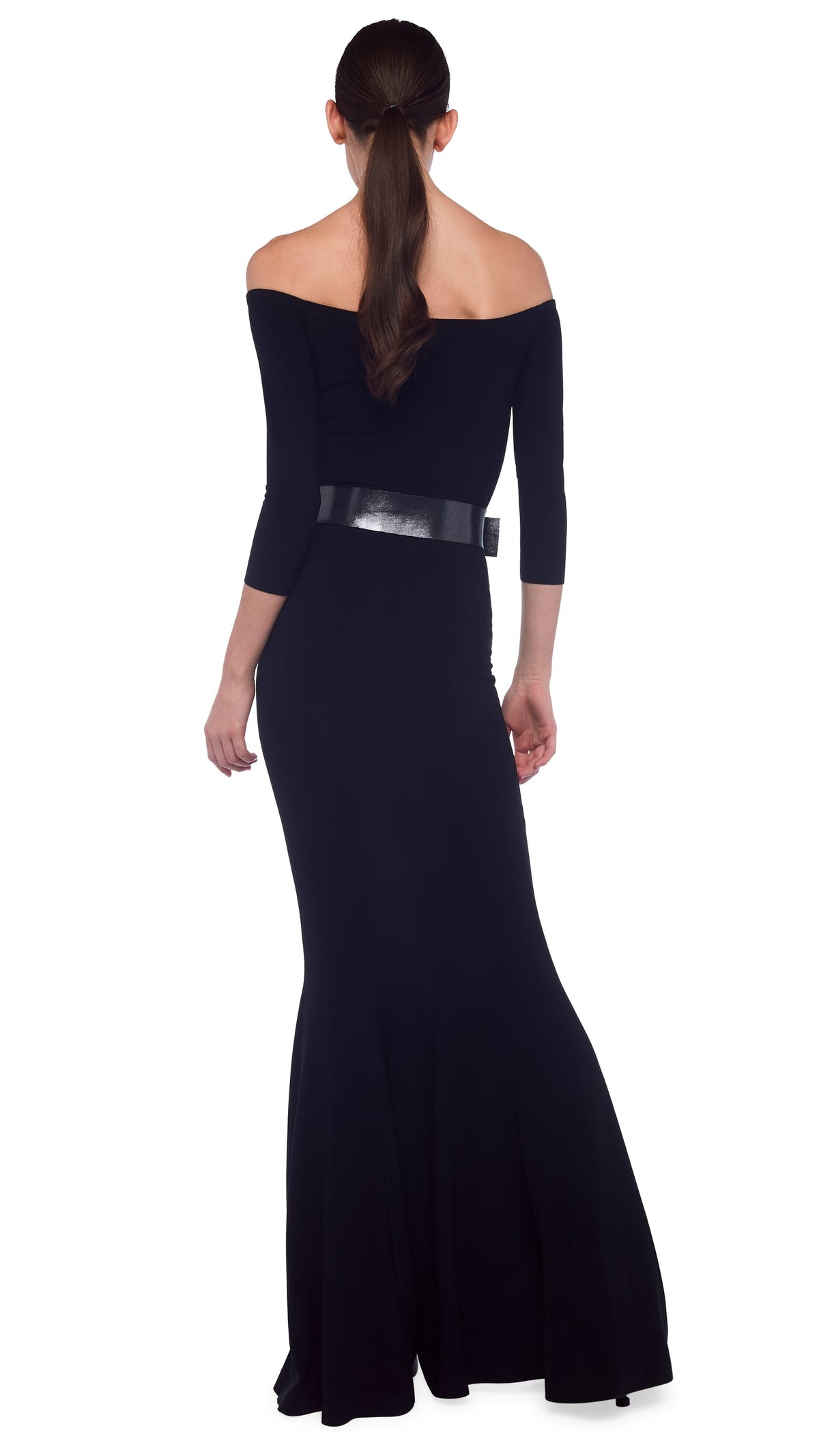 OFF SHOULDER FISHTAIL GOWN Black | Norma Kamali Women