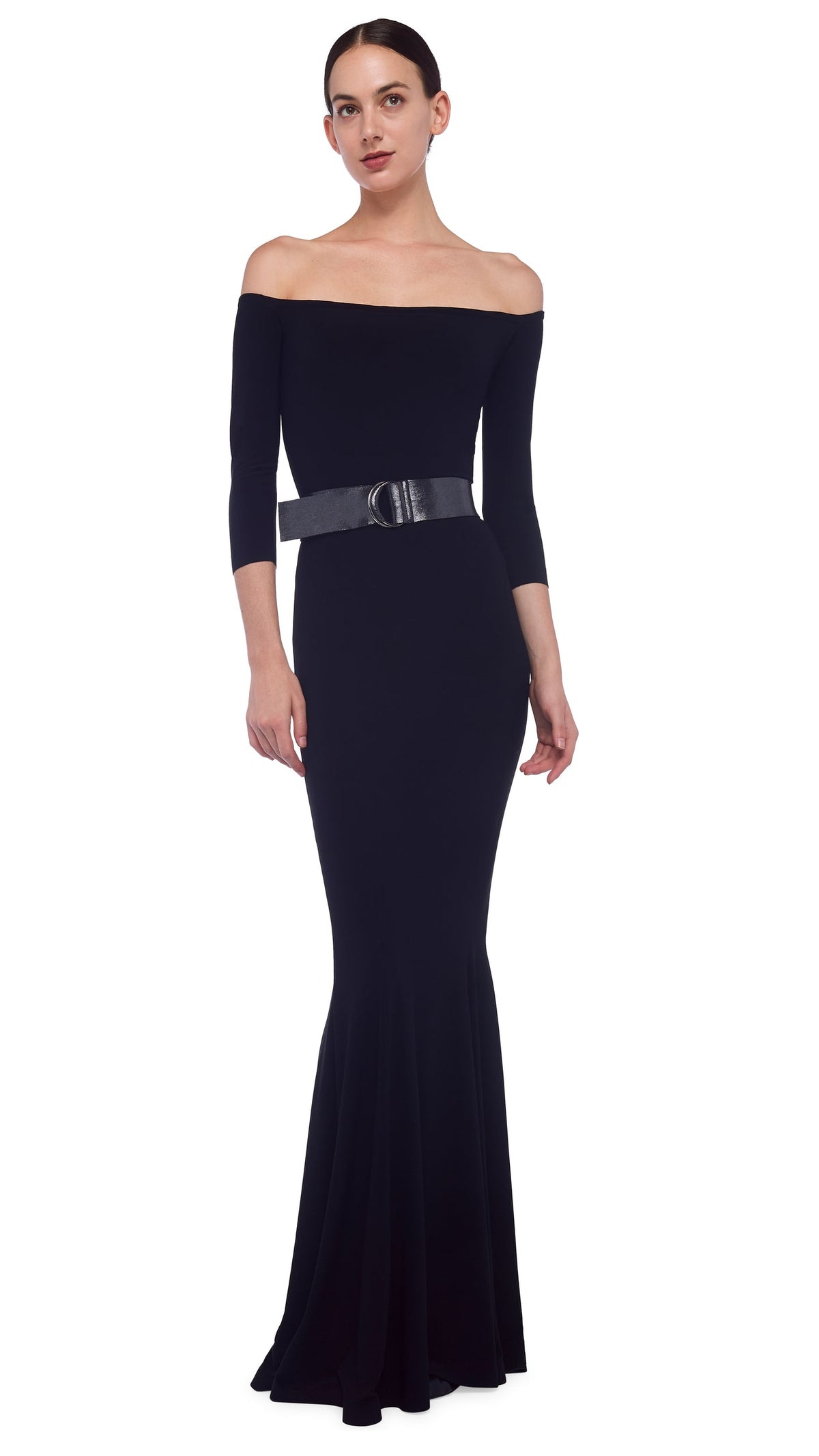OFF SHOULDER FISHTAIL GOWN Black | Norma Kamali Women