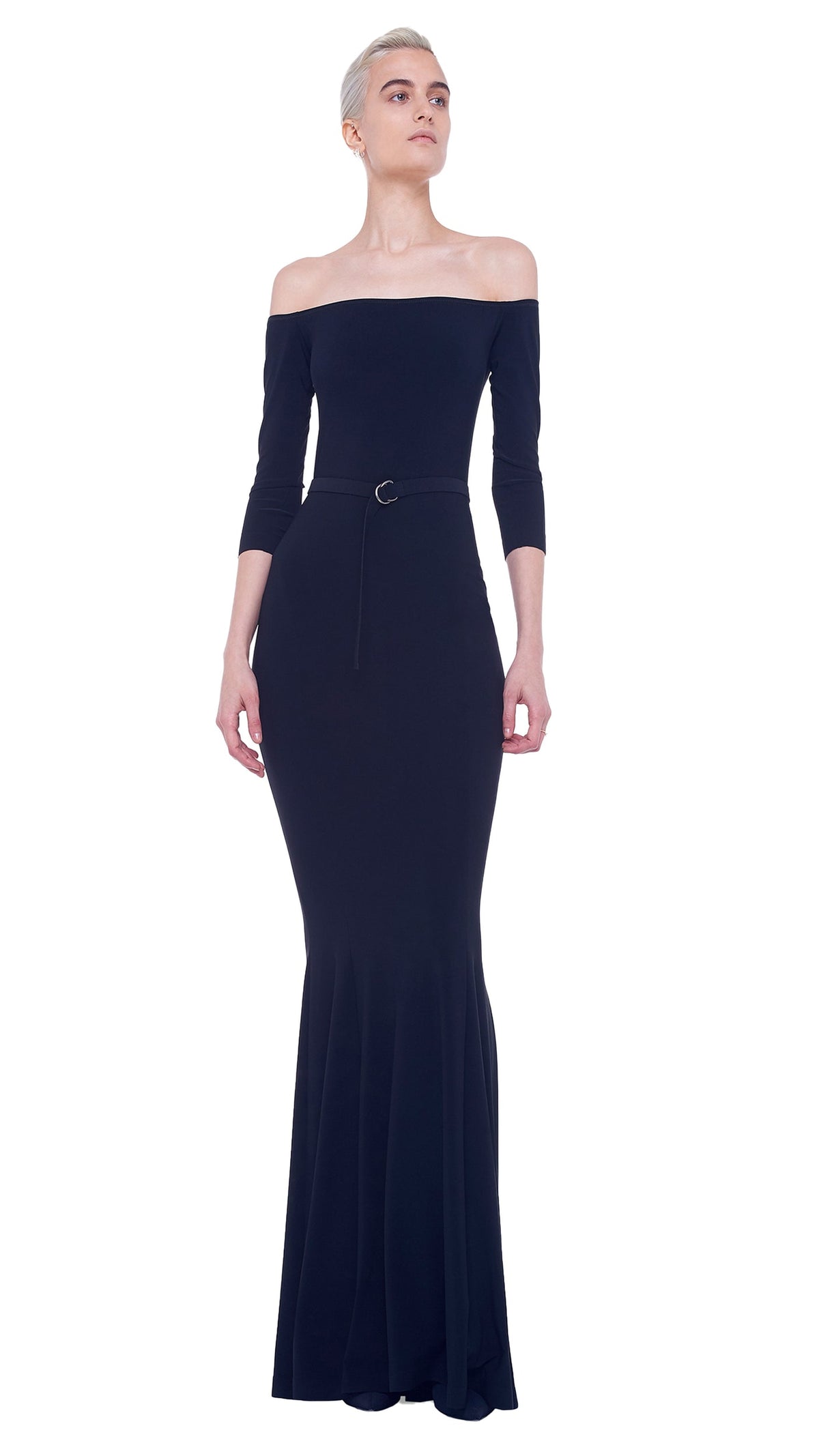 OFF SHOULDER FISHTAIL GOWN Black | Norma Kamali Women