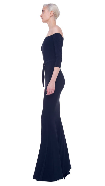 OFF SHOULDER FISHTAIL GOWN Black | Norma Kamali Women