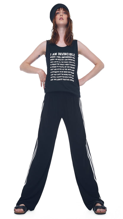 I AM INVINCIBLE TEE Black/White | Norma Kamali Women