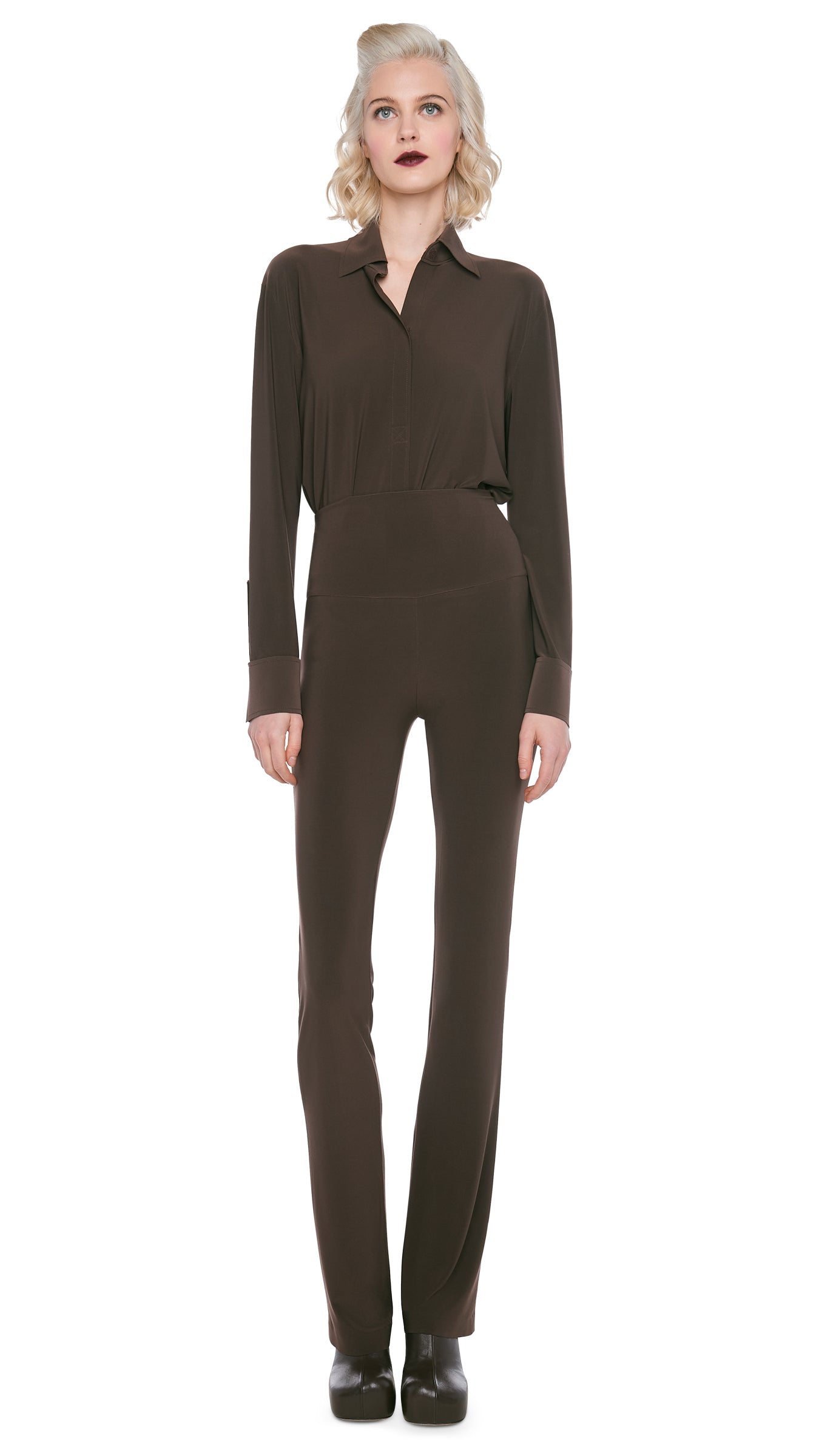 BOOT PANT Chocolate | Norma Kamali Women