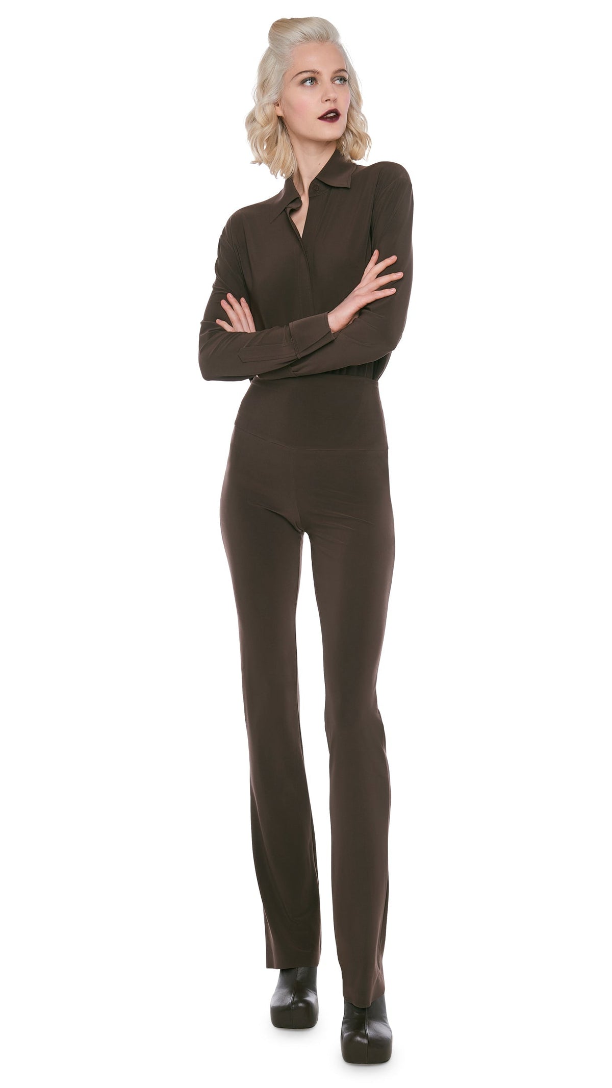 BOOT PANT Chocolate | Norma Kamali Women