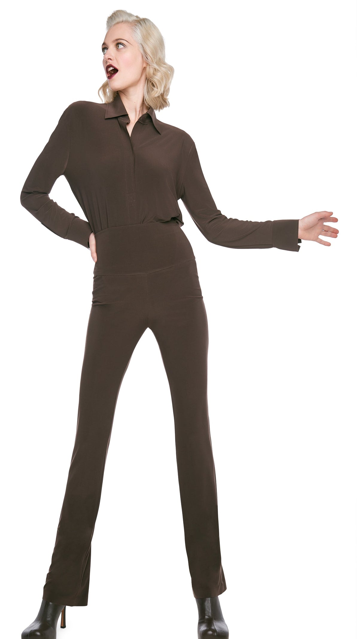 BOOT PANT Chocolate | Norma Kamali Women