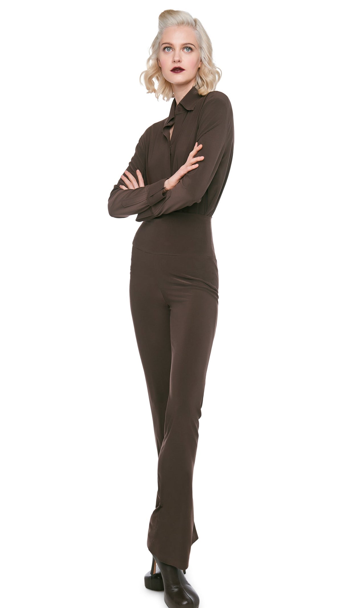 BOOT PANT Chocolate | Norma Kamali Women
