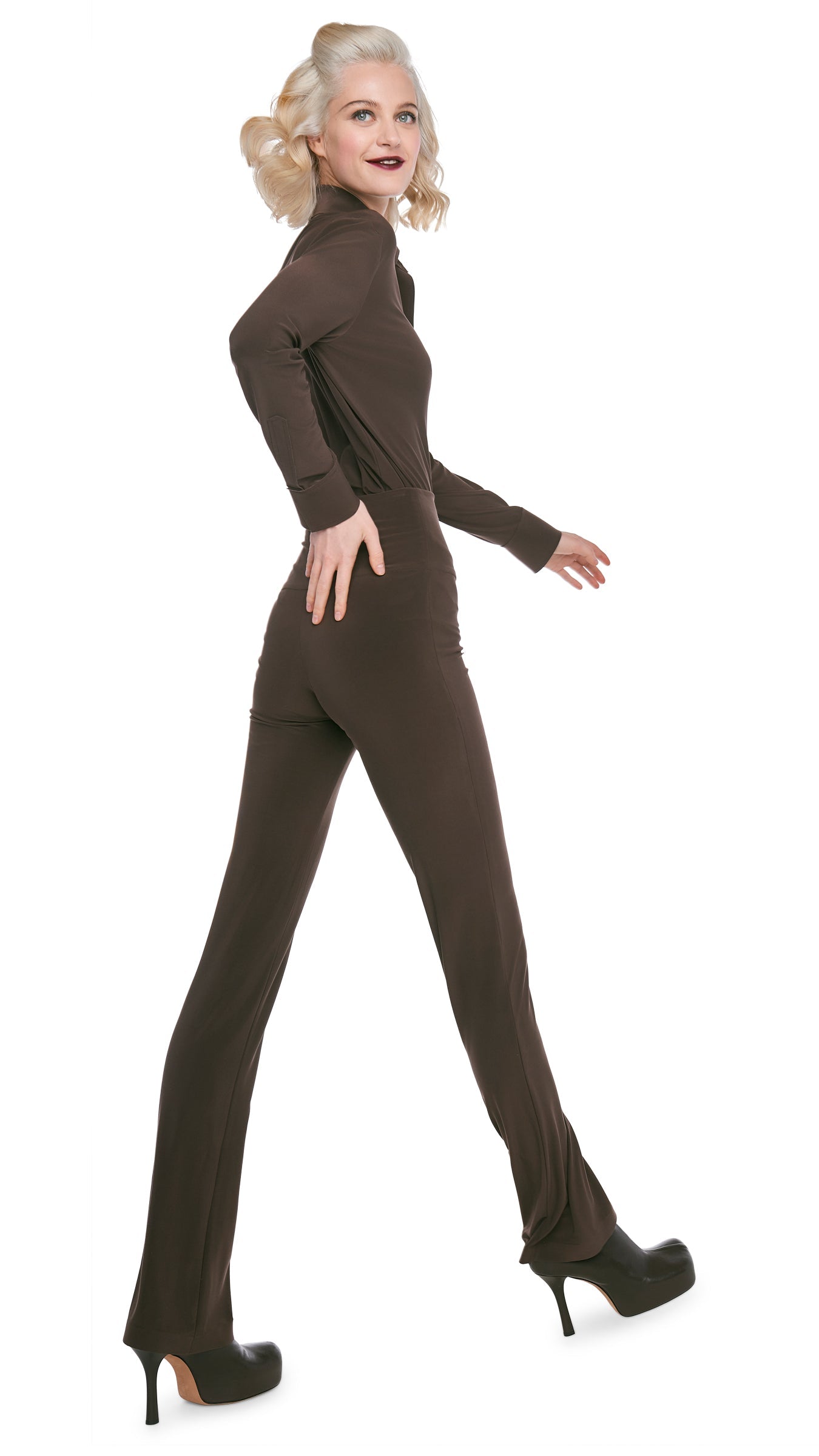 BOOT PANT Chocolate | Norma Kamali Women
