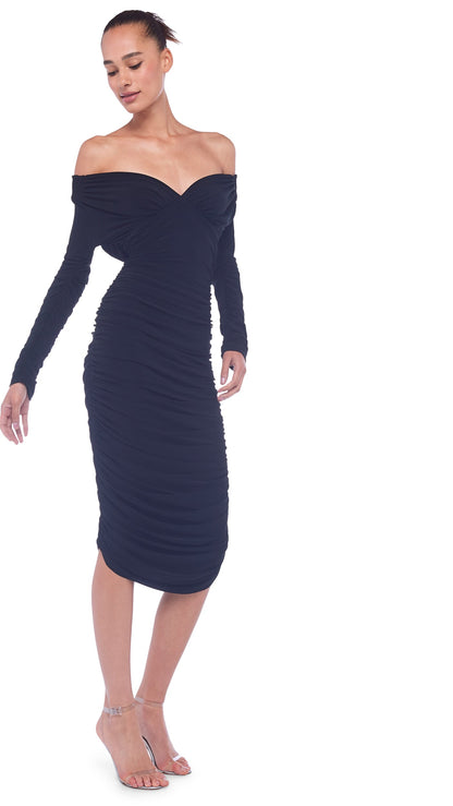 LONG SLEEVE TARA DRESS Black | Norma Kamali Women