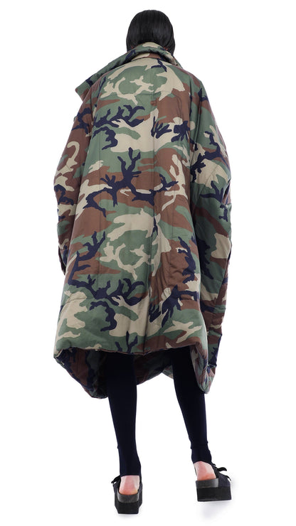 BLANKET SLEEPING BAG COAT Camo | Norma Kamali Women