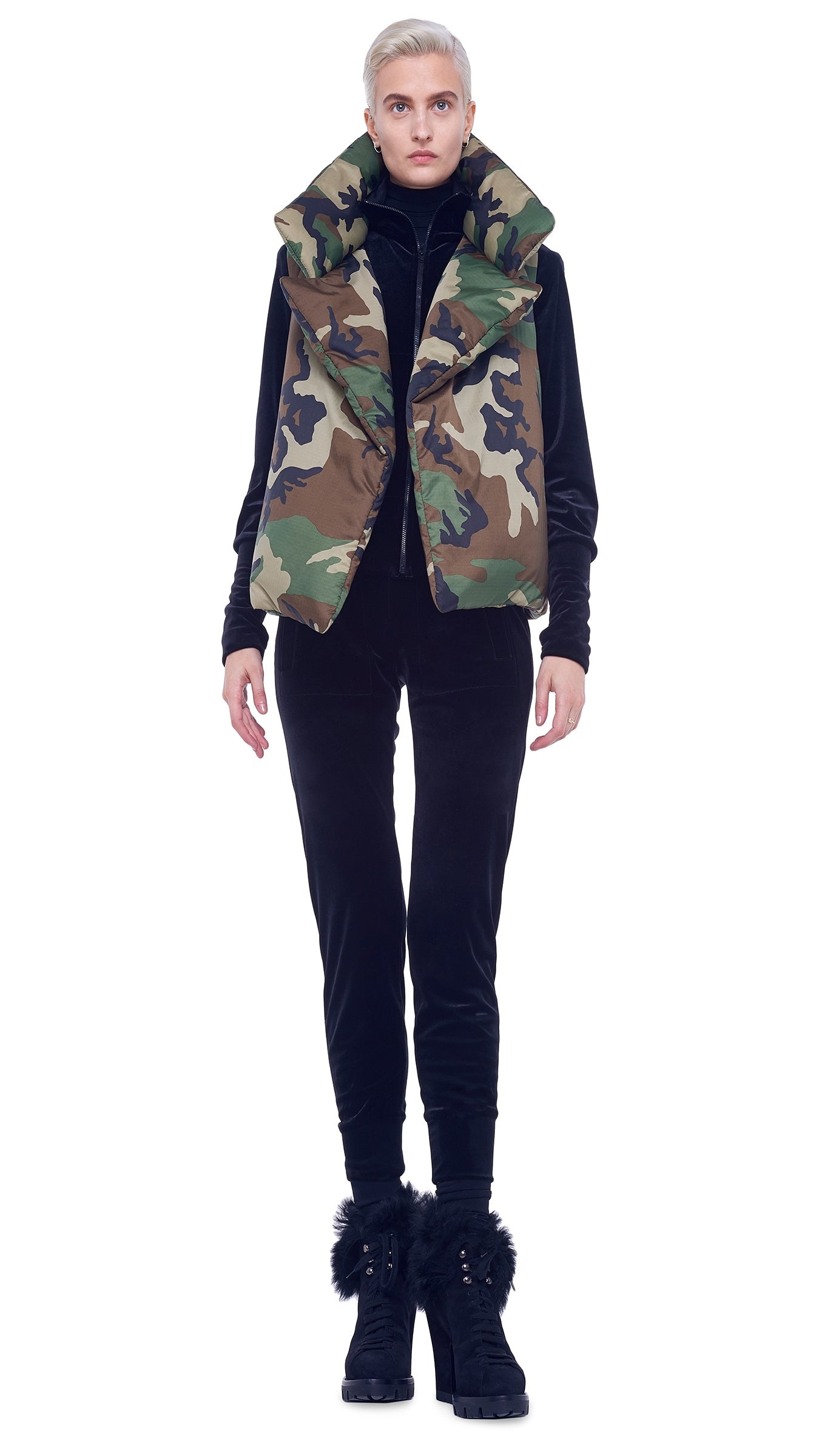 SLEEPING BAG VEST Camo | Norma Kamali Women