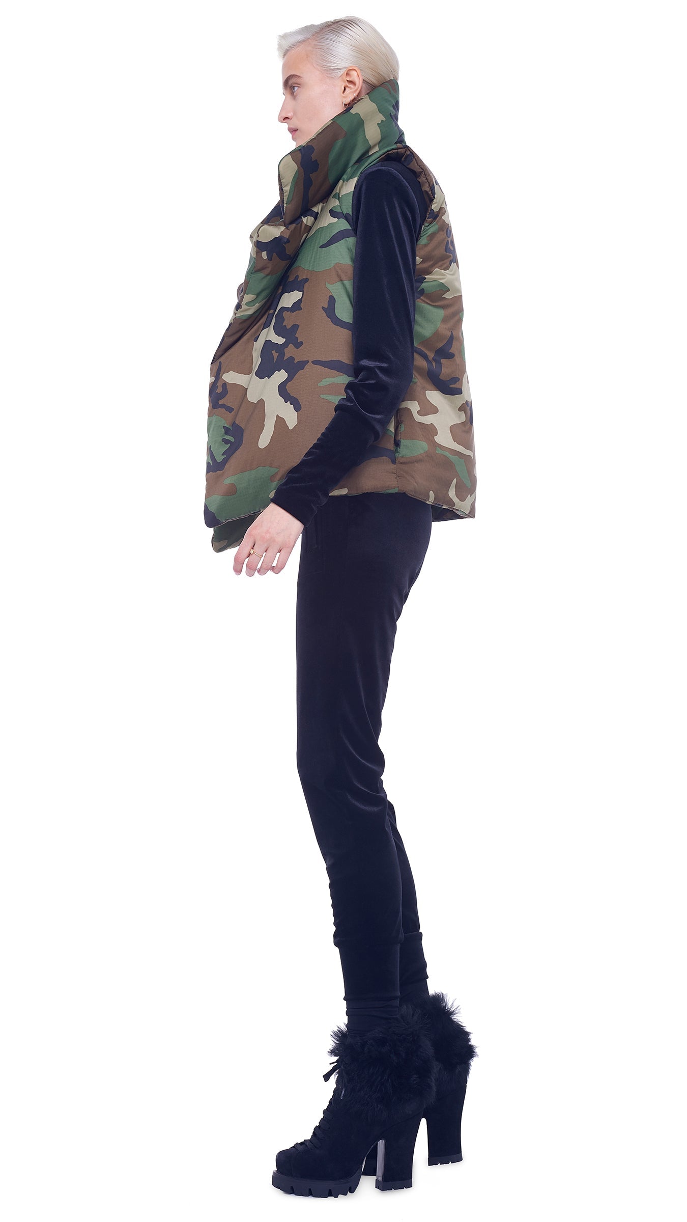 SLEEPING BAG VEST Camo | Norma Kamali Women