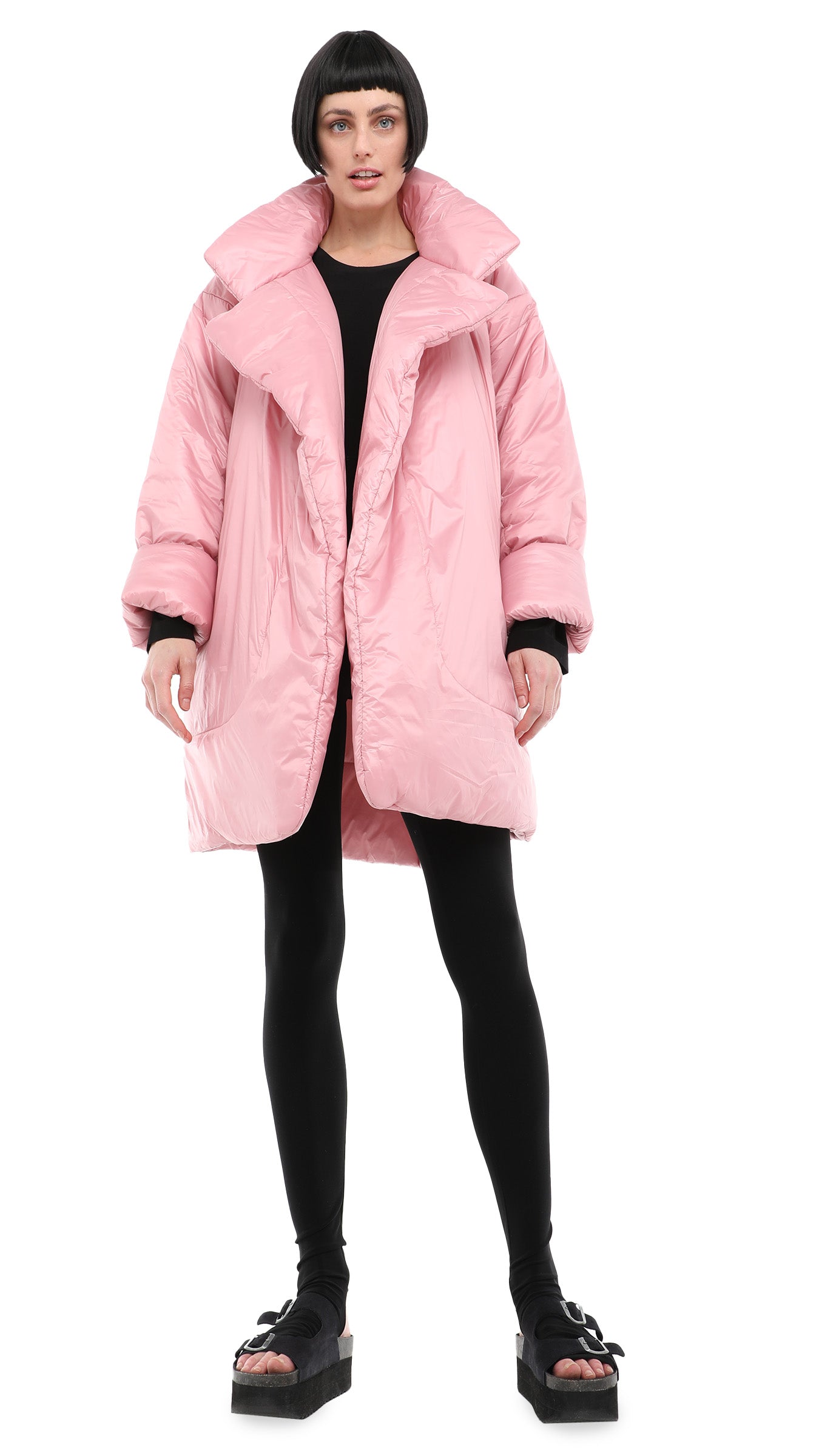 SLEEPING BAG COAT TO KNEE Dusty Pink | Norma Kamali Women