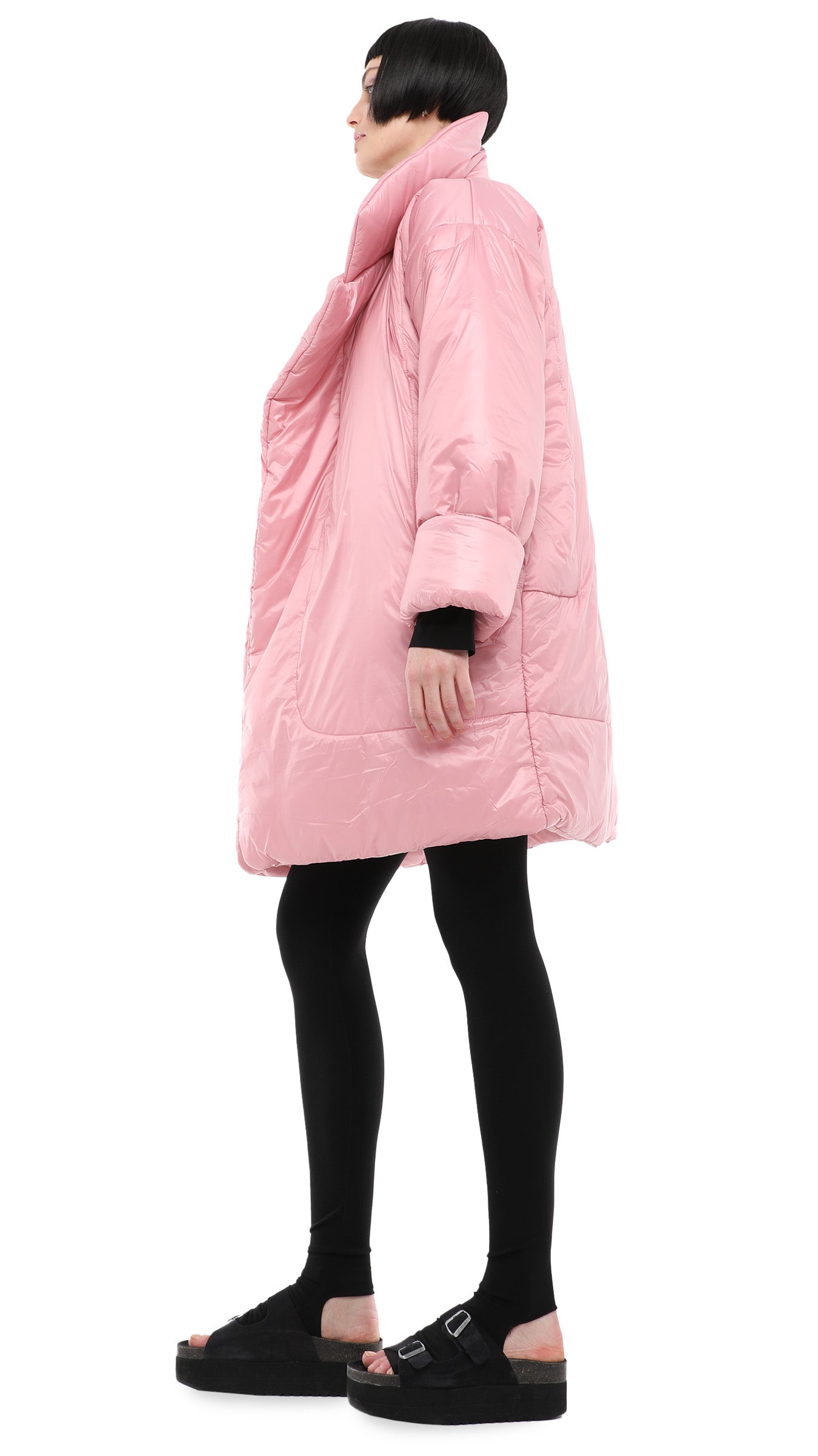 SLEEPING BAG COAT TO KNEE Dusty Pink | Norma Kamali Women