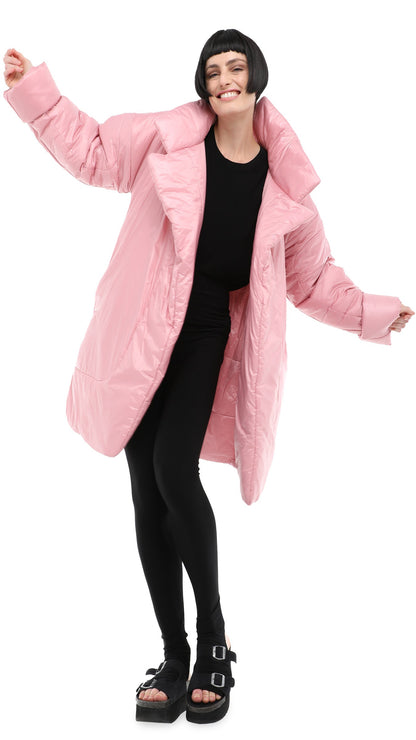 SLEEPING BAG COAT TO KNEE Dusty Pink | Norma Kamali Women