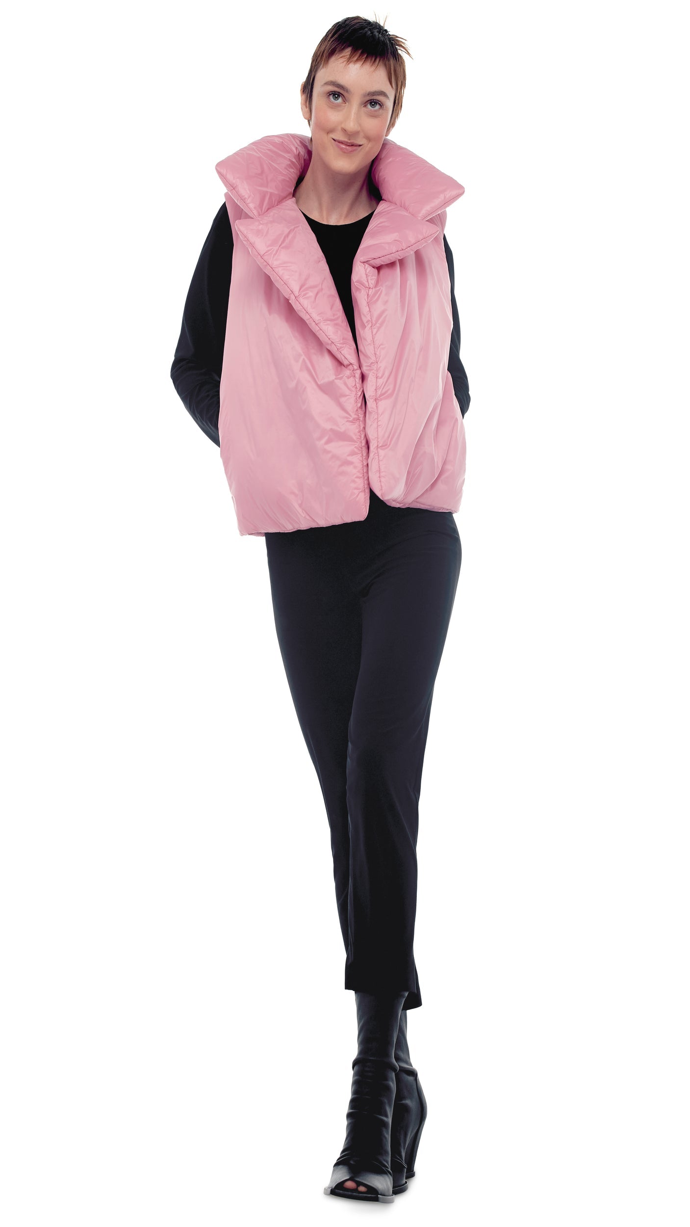SLEEPING BAG VEST Dusty Pink | Norma Kamali Women
