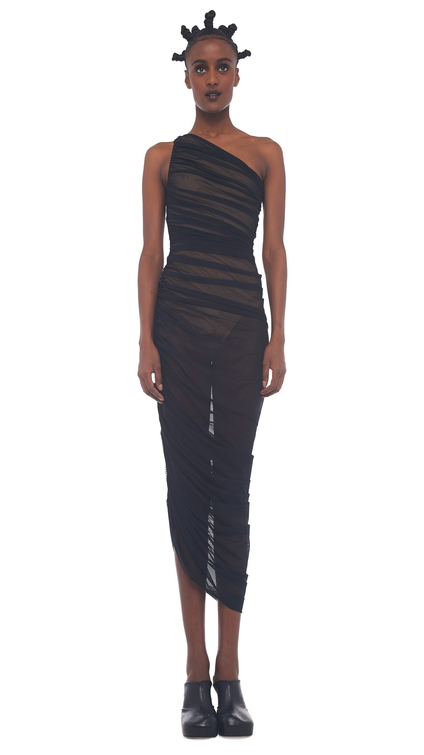 DIANA GOWN Black Mesh | Norma Kamali Women