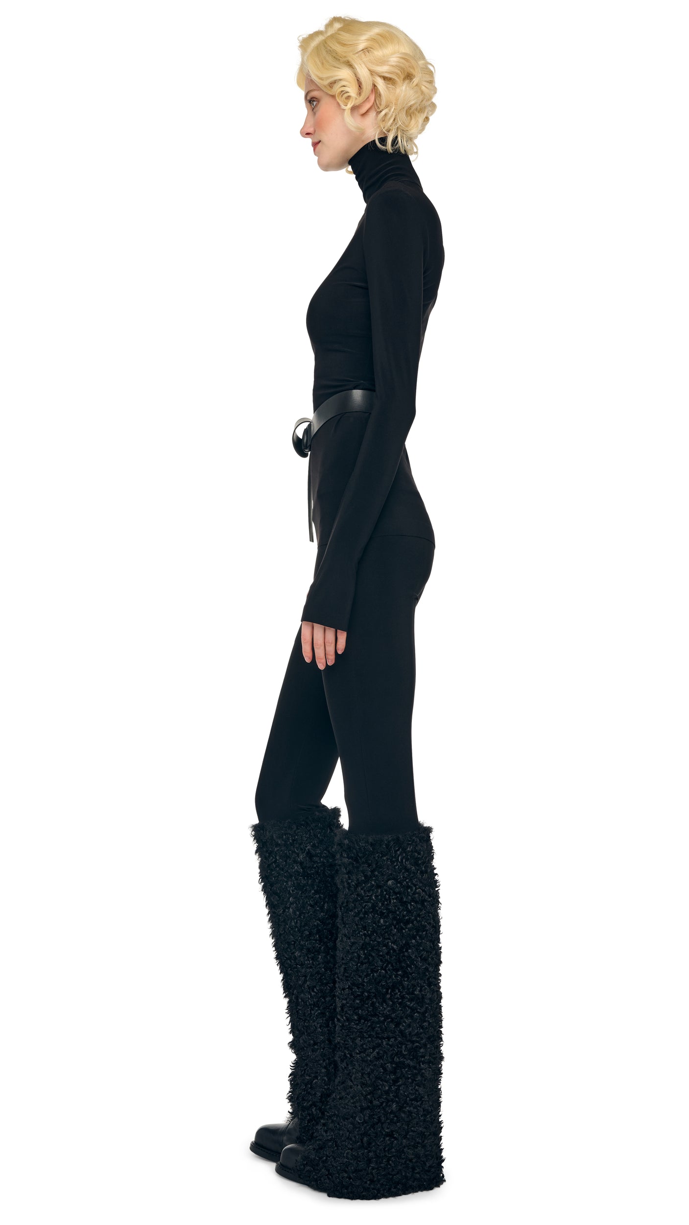 LONG SLEEVE TURTLE TOP Black | Norma Kamali Women