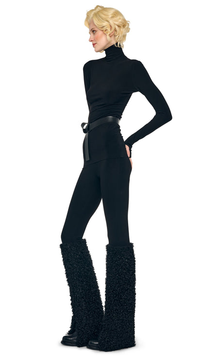 LONG SLEEVE TURTLE TOP Black | Norma Kamali Women