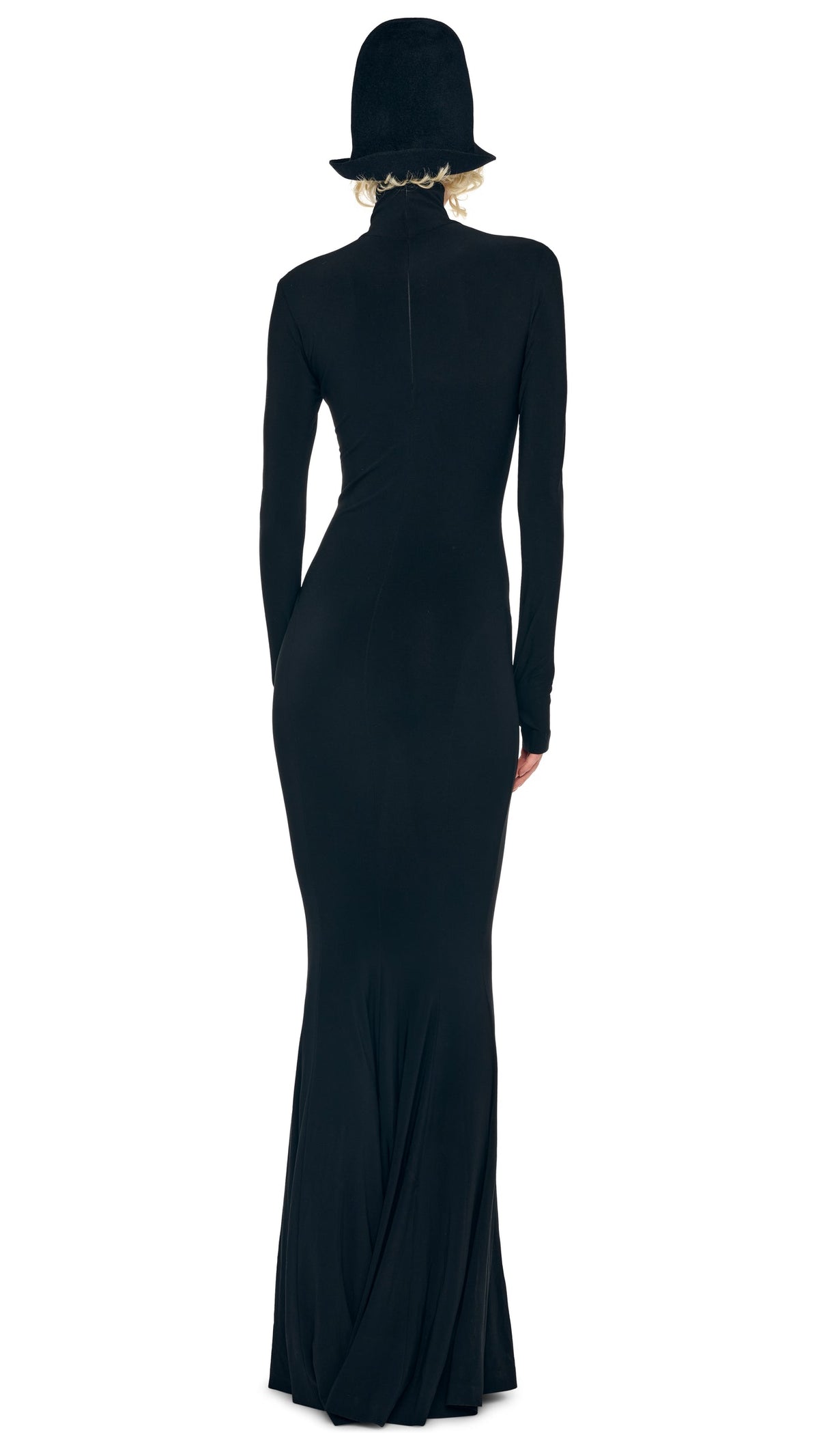 TURTLE FISHTAIL GOWN Black | Norma Kamali Women