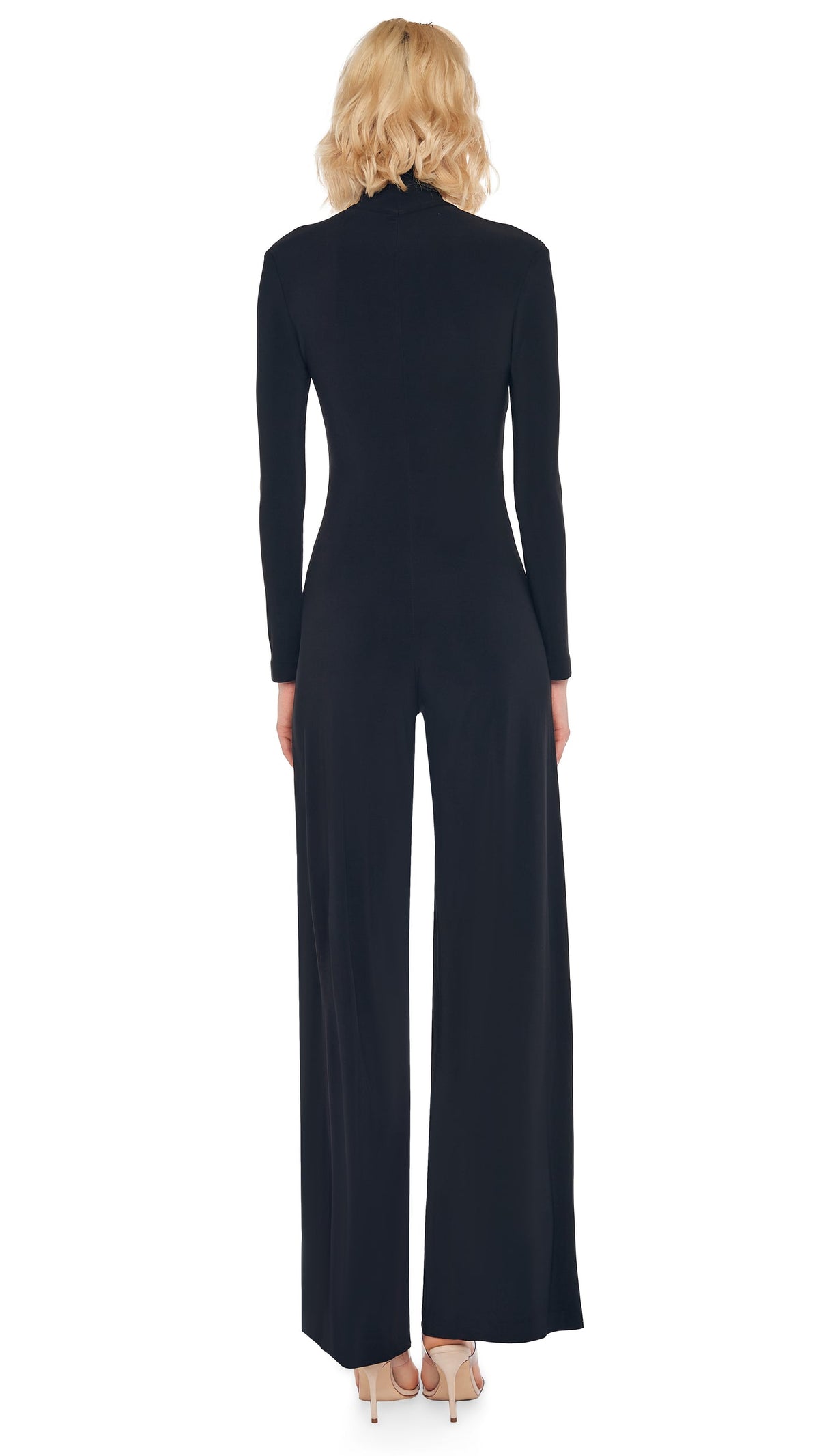 LONG SLEEVE TURTLE JUMPSUIT Black | Norma Kamali Women
