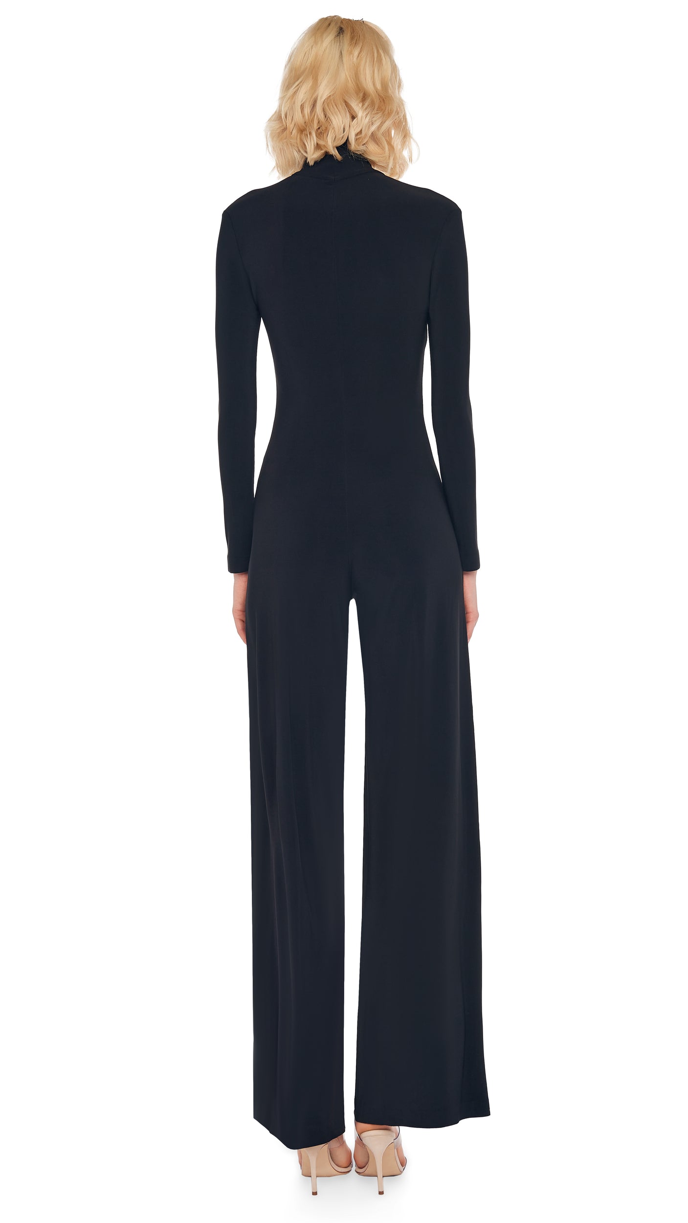 LONG SLEEVE TURTLE JUMPSUIT Black | Norma Kamali Women