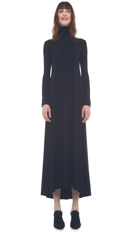 TURTLE LONG SWING DRESS Black | Norma Kamali Women
