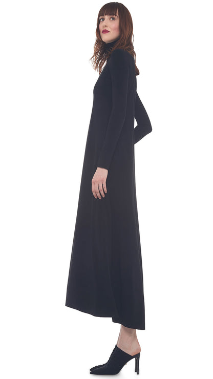 TURTLE LONG SWING DRESS Black | Norma Kamali Women