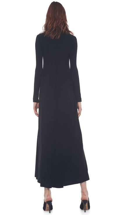 TURTLE LONG SWING DRESS Black | Norma Kamali Women